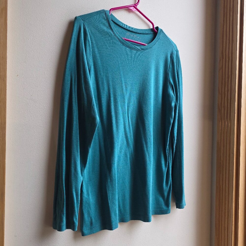 Eddie Bauer Aqua Scoop Neck Long Sleeve Jersey Size XL